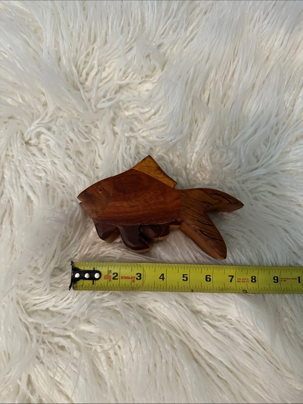 Wooden Fish Puzzle Box - Brown